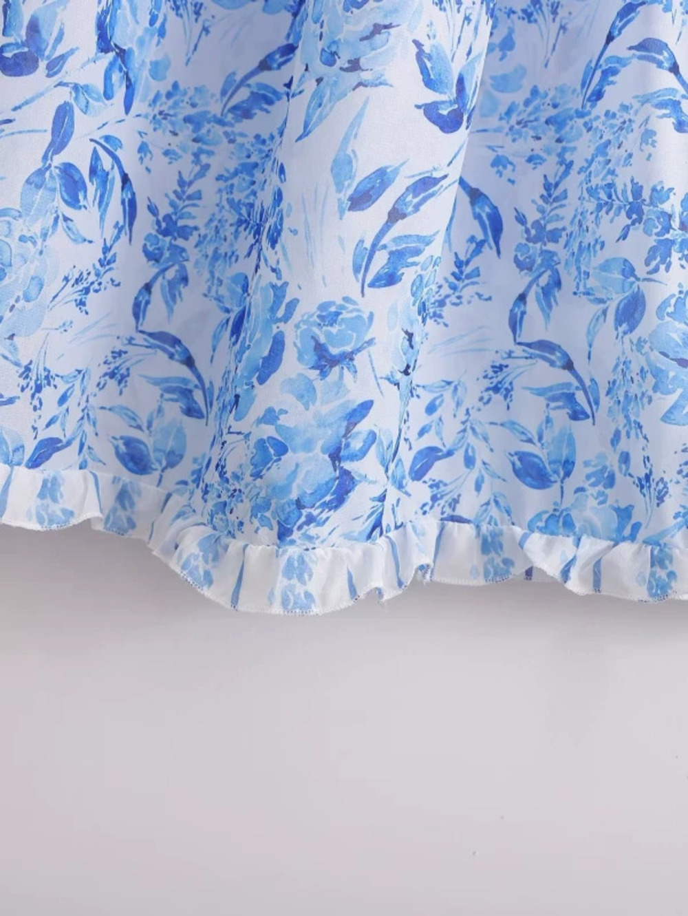 ZARA Printed Long Sleeve Lace Collar Dress for Spring